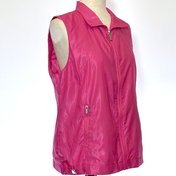 Liz Claiborne Hot Pink Full-Zip Vest Women's Medium - Picture 4 of 7